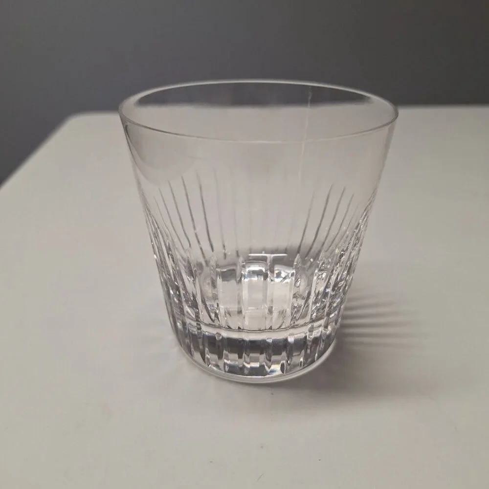 Crystal Maastricht Holland Rock Glass Short 3.5 Inch‎ Clear Vertical Lines